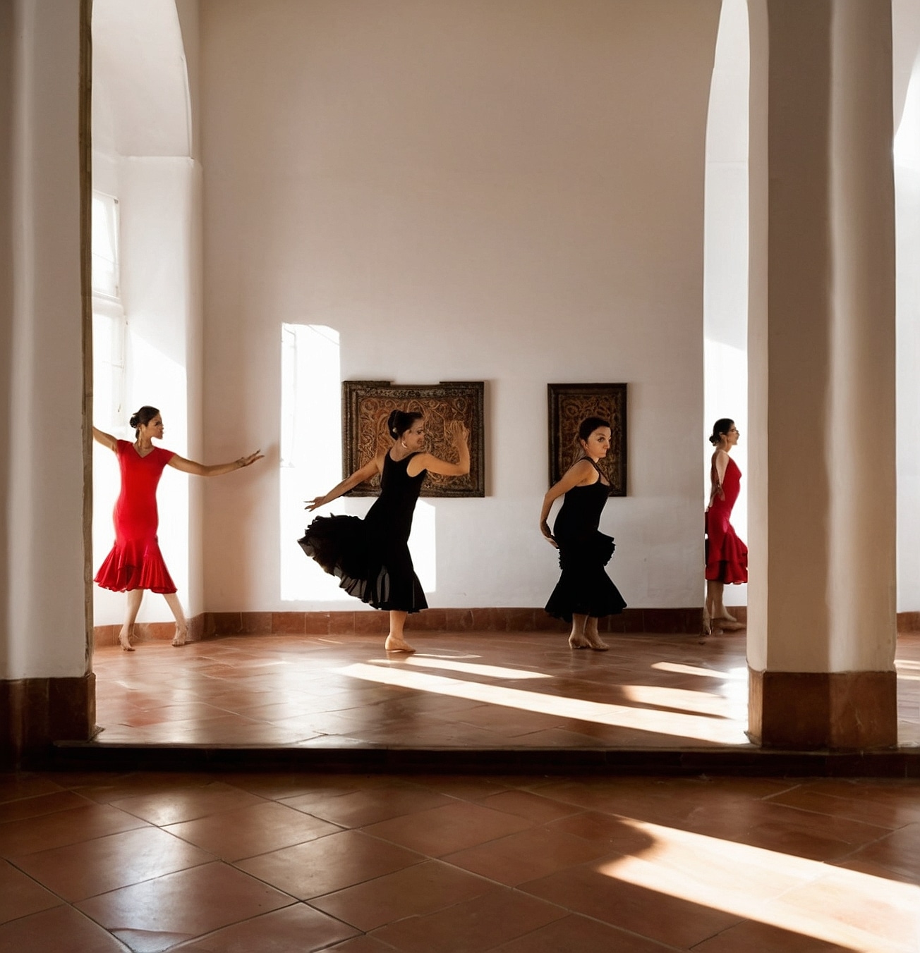 Estudiantes disfrutando del flamenco